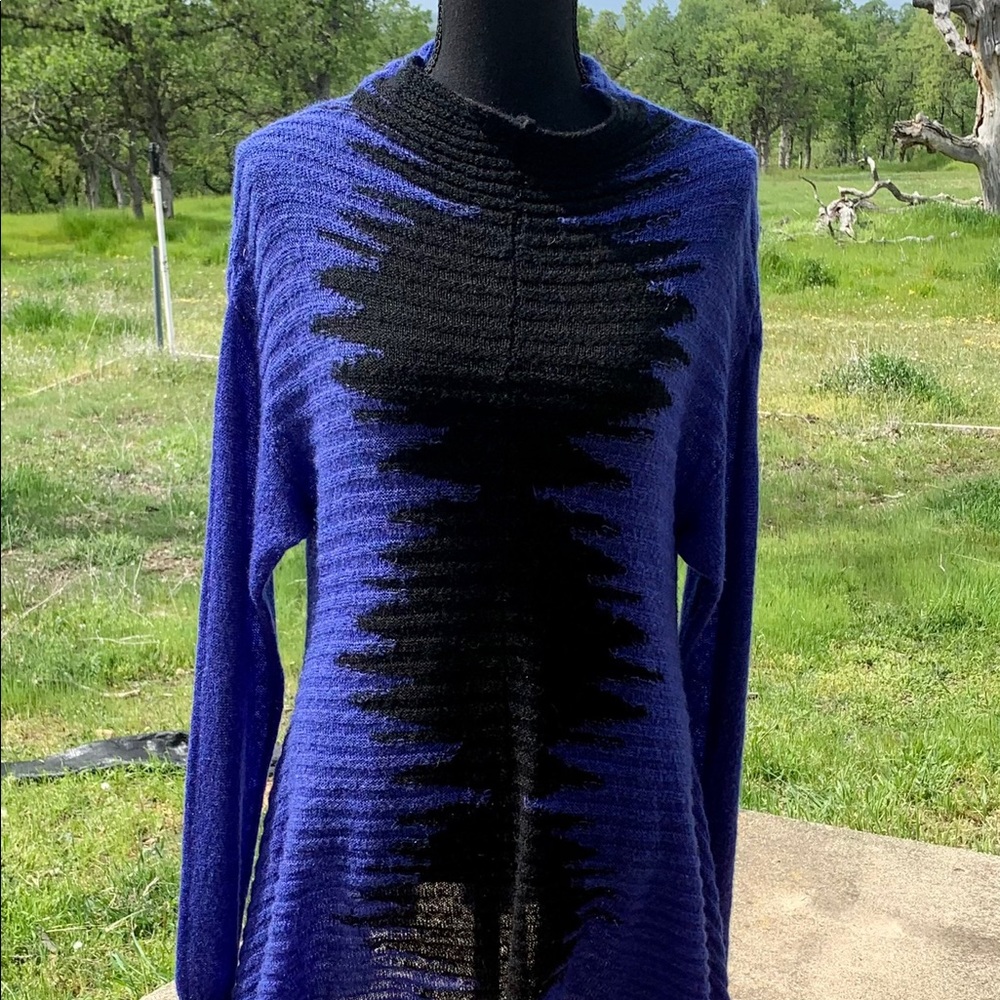 Shark Bite Blue Tunic Sweater Dress